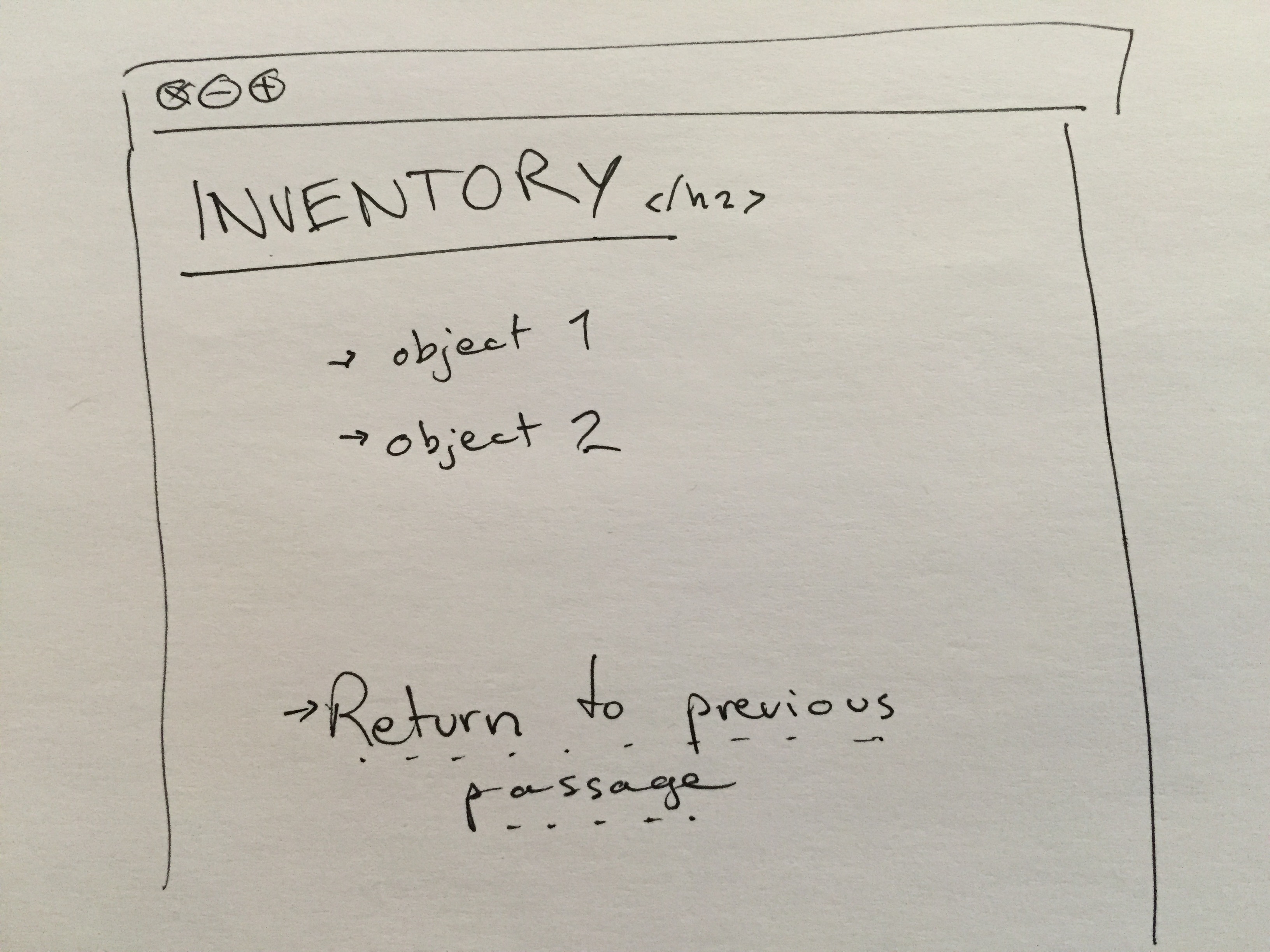Image of what the player is going to see in the inventory passage