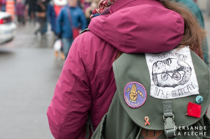 Vignette of a January women's rally in Montréal