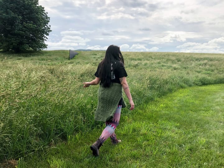 Giant sculptures in a big field